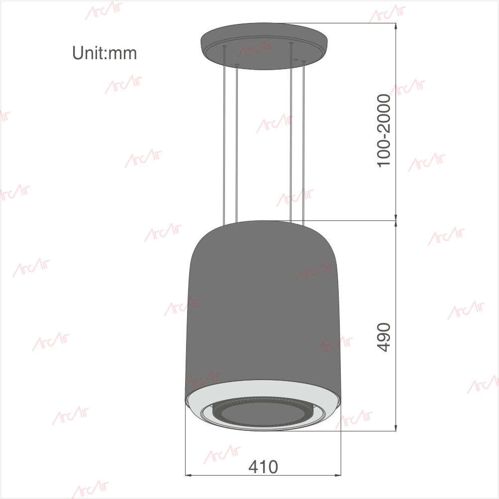 Campana de lámpada purificadora de aire de alta técnica 833